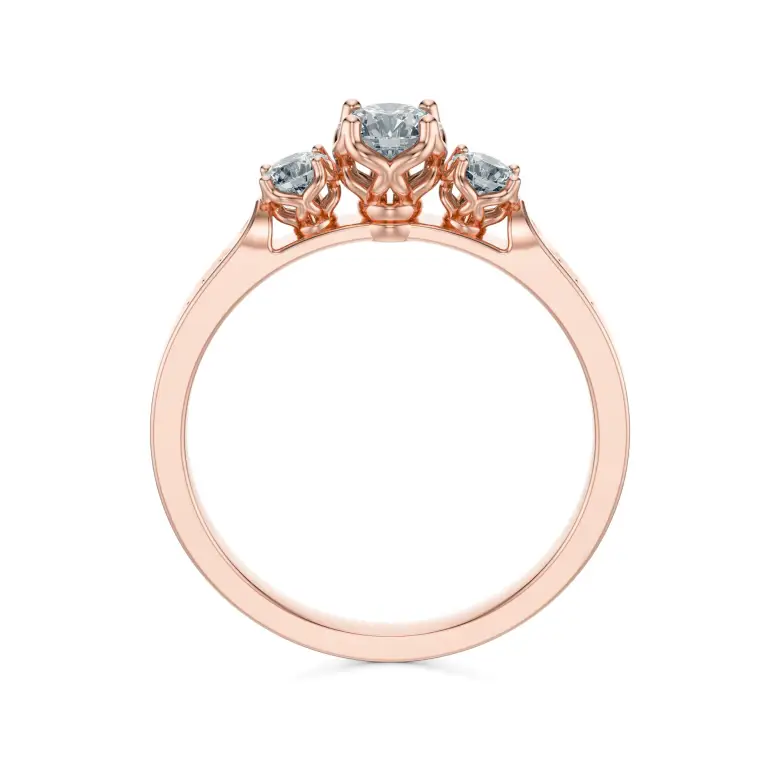 Pierścionek z różowego złota z diamentami AJPZ_088